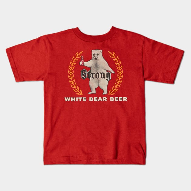 White Bear Beer Retro Defunct Breweriana Kids T-Shirt by darklordpug